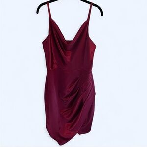 BCX Burgundy Satin Mini Dress